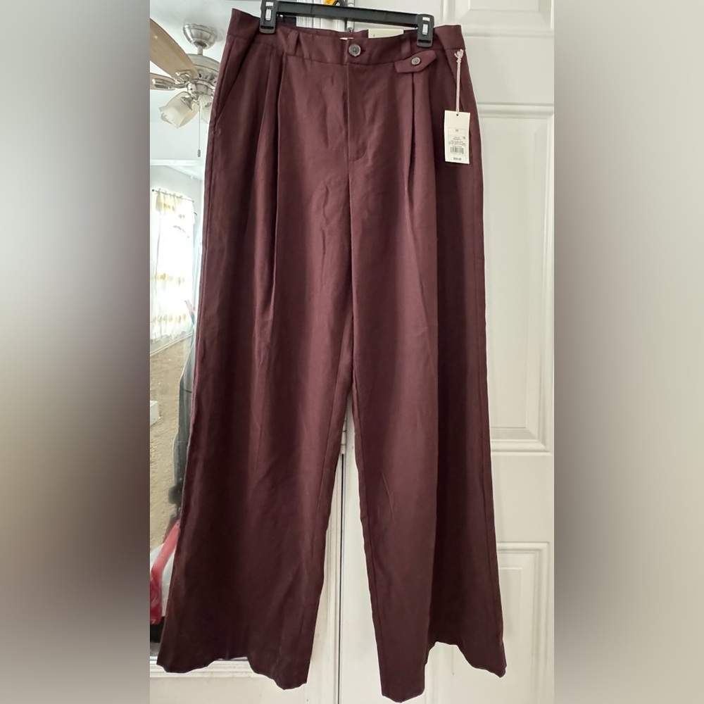 Target Women's Wide Leg Pants - Burgundy